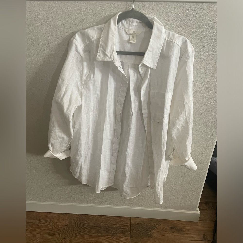 Linen blend top